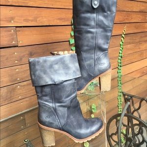 Ugg leather knee high boots